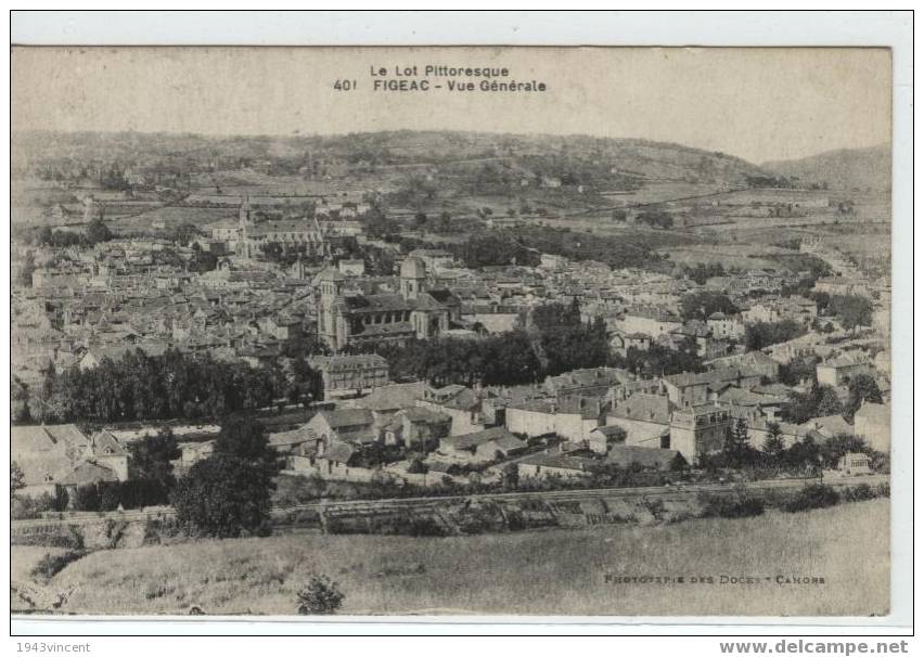 C 627 - FIGEAC 46 -Vue Généralé - CPA 1934- - Figeac