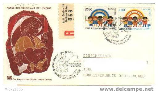 UNO Genf -  Mi-Nr 83/84 Einschreiben / Recommande Letter FDC (2193) - FDC