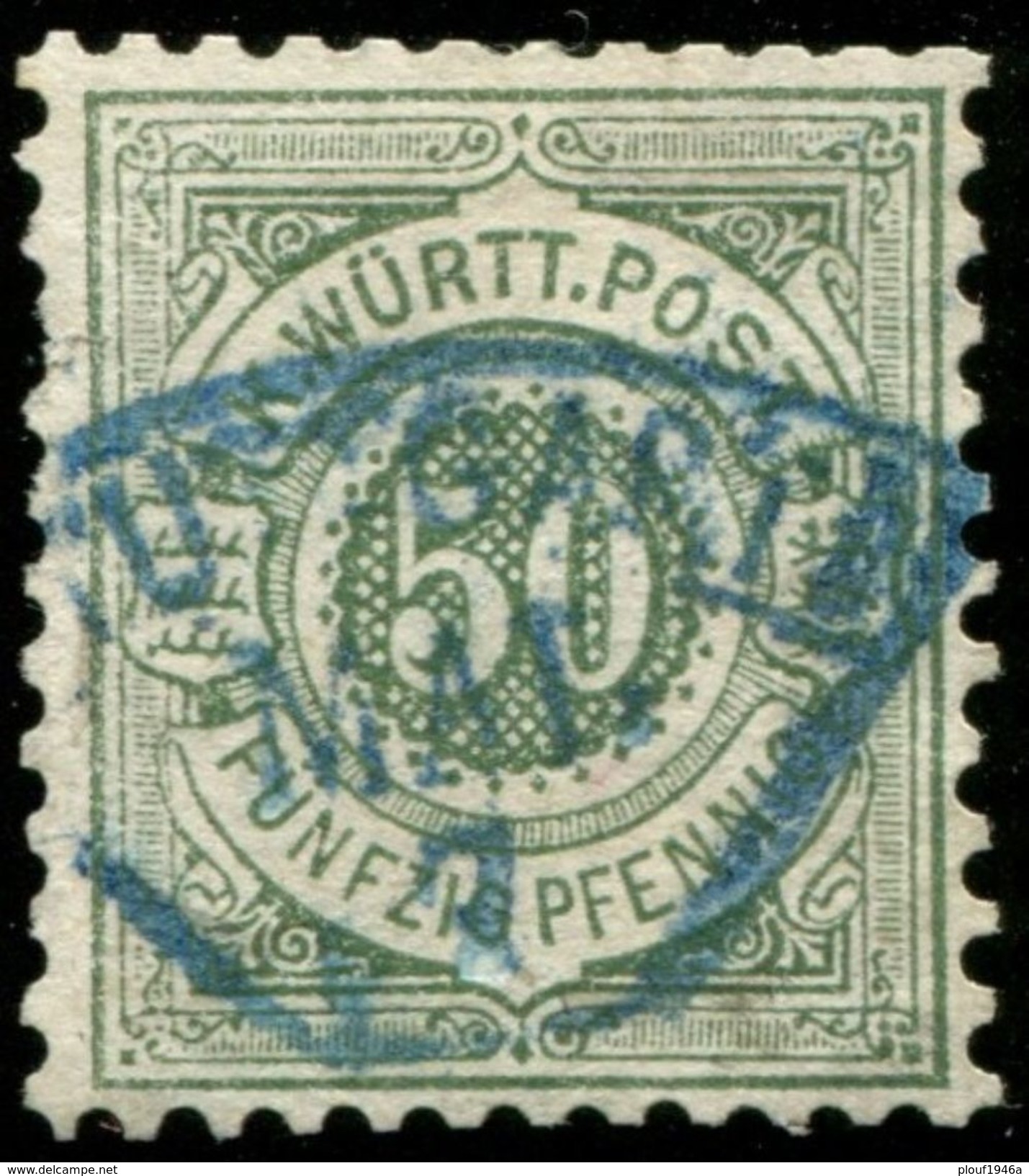 Pays :  20,61 (Allemagne: Wurtenberg (Royaume : Charles Ier (1864-1888)  Yvert Et Tellier N° :  50 (o) - Gebraucht