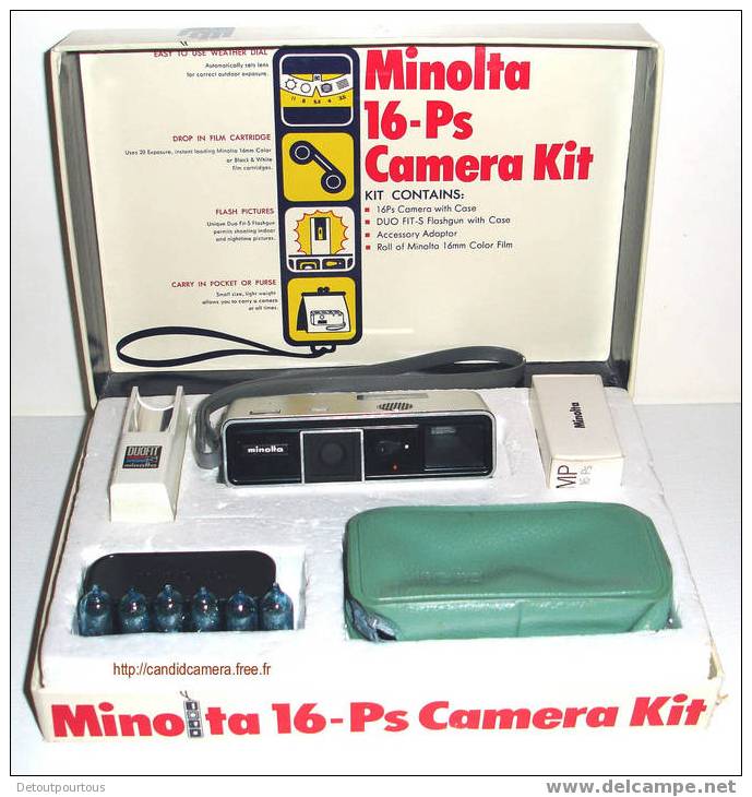 Appareil Photo Miniature Minolta 16ps Complet En Coffret - Fototoestellen