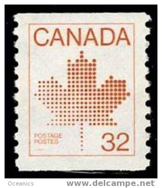 Canada (Scott No. 951 - Feuille D'érable / Maple Leaf) [**] Luxe / ExF - Roulette) - Coil Stamps
