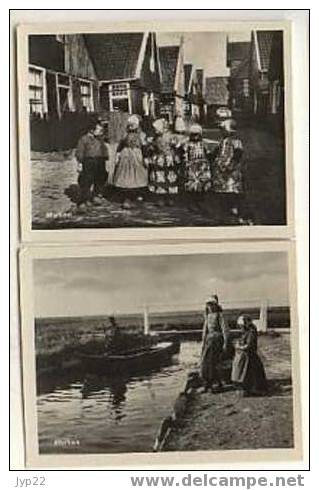 Jolie Pochette 12 Petites Vues Photos Marken Pays-bas Femmes Et Enfants En Tenue Folklorique Bateaux Canaux ... - Marken