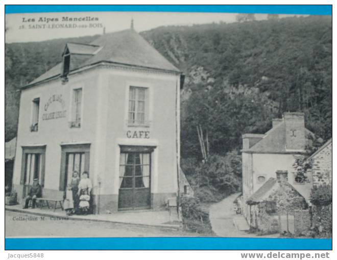 72)--saint-leonard Des Bois--café De La Gaité--colasse - Lechat-- Tres Tres Belle Carte - Saint Leonard Des Bois
