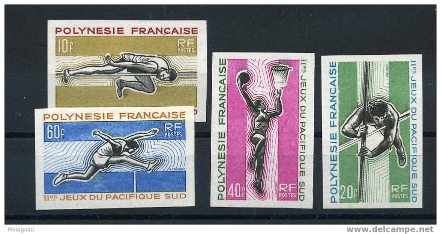 POLYNESIE FR  42/45  NON DENTELES  SPORTS Athlétisme Basket Ball - Imperforates, Proofs & Errors