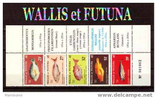 Wallis-futuna Poisson 259/63 Bande Verticale Neuve Sans Trace - Unused Stamps