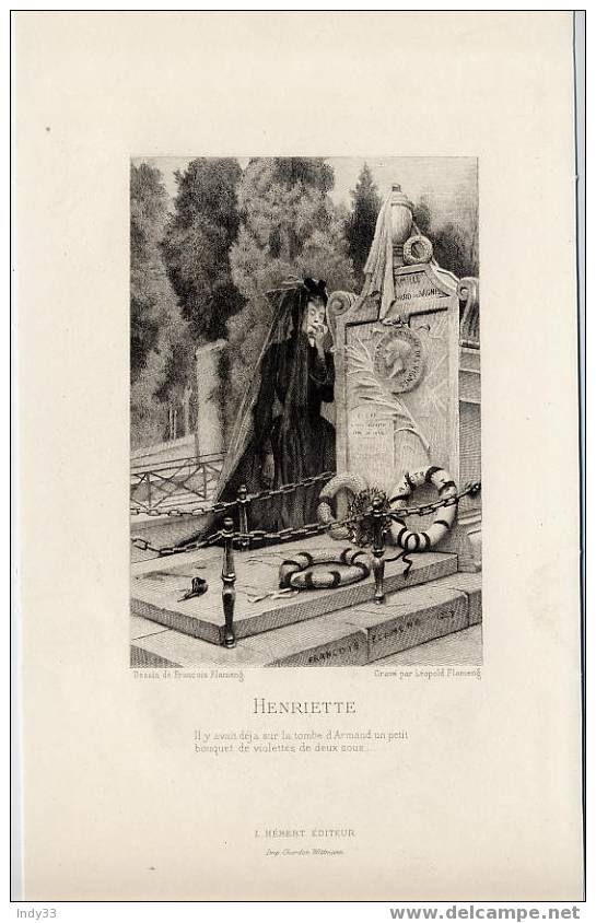 - " CIMETIERE " ( HENRIETTE ) . EAU FORTE FIN XIXe S. - Religion & Esotericism