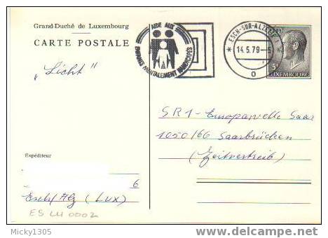 Luxemburg - Postkarte Gestempelt / Postcard Used (2259) - Postwaardestukken