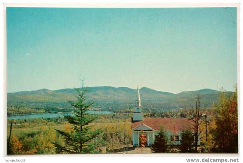 Lake-Sabael Highway (with) Baptist Church - CAk Um 1950 - (d 748) - Adirondack
