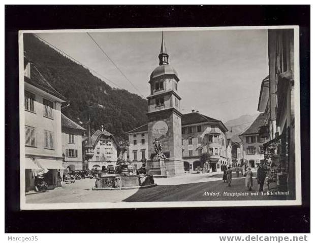 003791 Altdorf Hauptplatz Mit Telldenkmal édit.aschwanden ,animée Magasin Fontaine - Altdorf