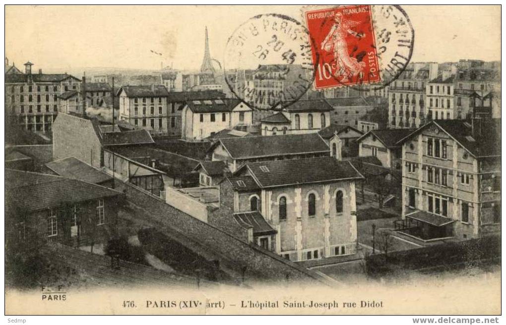 476. Paris. L'hôpital Saint Joseph Rue Didot. F.F..  F. Fleury. - Arrondissement: 14