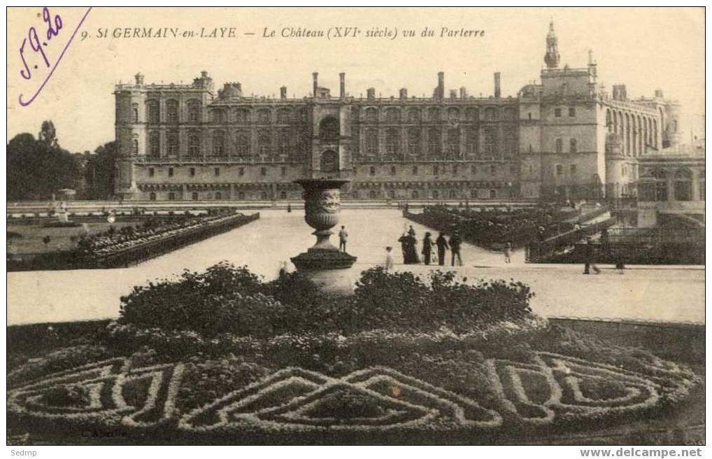 9. St Germain En Laye. Le Château Vu Du Parterre.  L'abeille. Imp. Phot. "L'Abeille" Asnières Paris. - St. Germain En Laye (Kasteel)