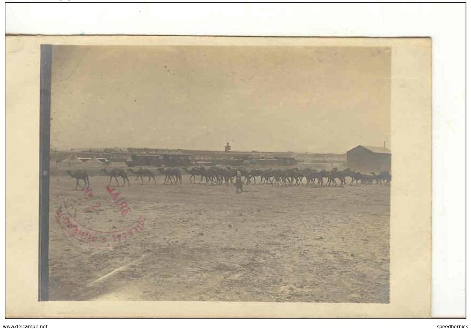 2850 Guercif Carte Photo Texte Au Dos : La Gare, Le Camp, La Tour Des Projectueurs Des Chameaux Vue Prise Par Molinier - Autres & Non Classés