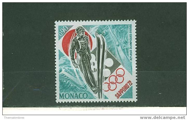 172N0160 Saut A Ski 882 Monaco 1972 Neuf ** Jeux Olympiques De Sapporo - Winter 1972: Sapporo