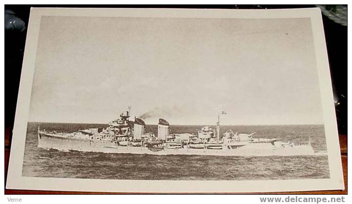 ANTIGUA POSTAL BARCO DE GUERRA - MARINA DE GUERRA ESPAÑOLA - ALMIRANTE CERVERA - ED. KALLMEYER - NO CIRCULADA. - Guerra