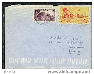 REF LVP 2 - VIET NAM LETTRE AVION POUR BORDEAUX 14/12/1955 - Viêt-Nam