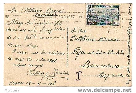 Postal ORAN  Argelia 1948   Taxe.  TASA - Briefe U. Dokumente