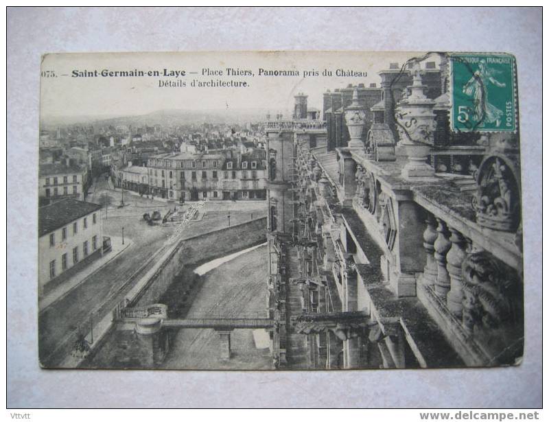 Saint-Germain-en-Laye : Place Thiers, Panorama Pris Du Château. Détails D´architecture. - St. Germain En Laye