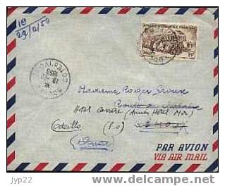 Jolie Lettre Avec Tp A.O.F. N°40 Autorail Gare De Dakar Obl Côte D´Ivoire Du 19-12-1953 - Par Avion - Lettres & Documents