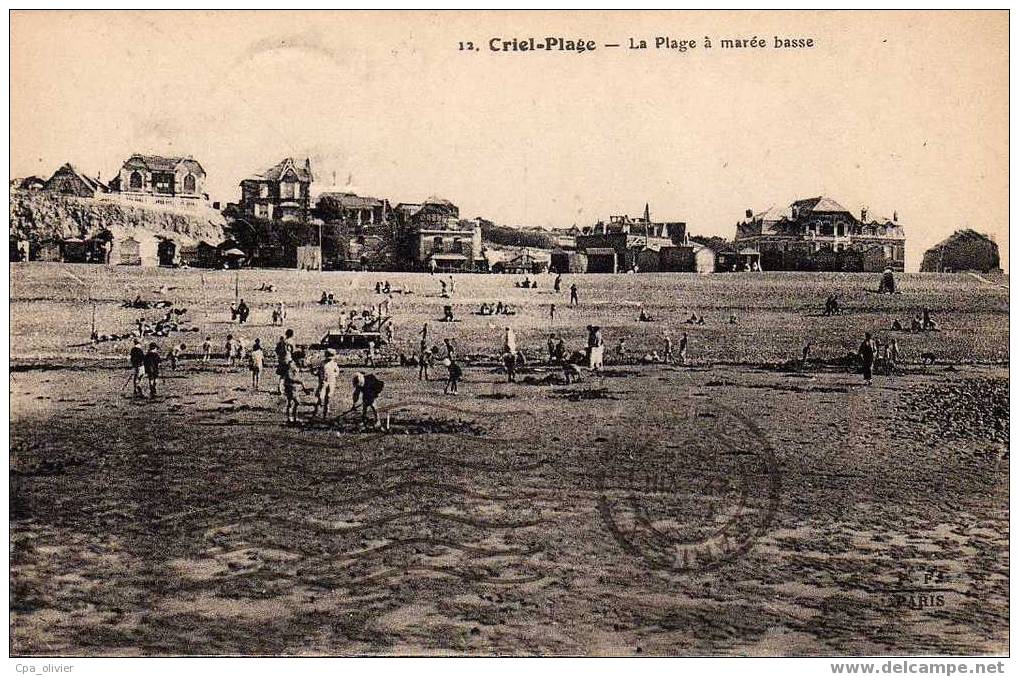 76 CRIEL PLAGE Marée Basse, Animée, Ed FF12, 1934 - Criel Sur Mer