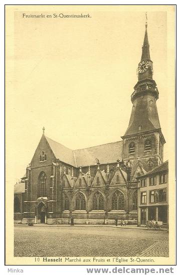 Hasselt - Fruitmarkt En St. Quentinuskerk - Hasselt