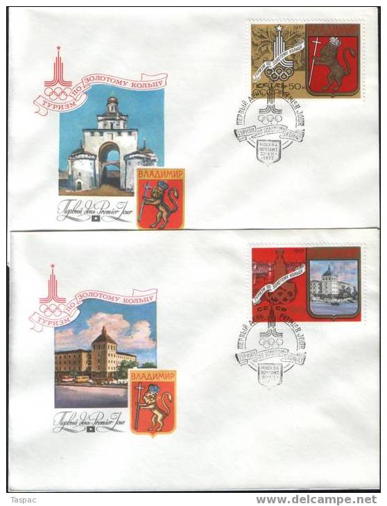 Russia / Soviet Union 1977 Tourism Around The Golden Ring (I) FDC Set Of 6 Mi# 4686-4691 - Storia Postale