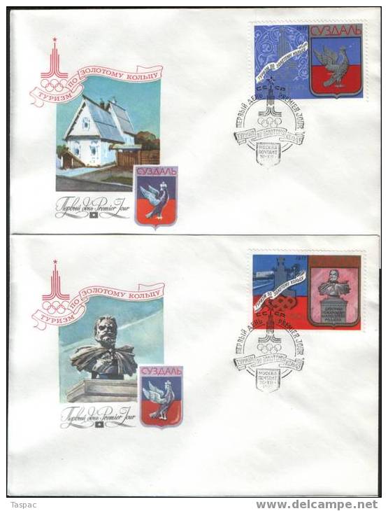 Russia / Soviet Union 1977 Tourism Around The Golden Ring (I) FDC Set Of 6 Mi# 4686-4691 - Briefe U. Dokumente