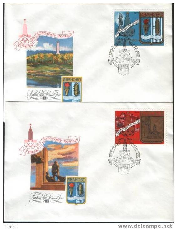 Russia / Soviet Union 1977 Tourism Around The Golden Ring (I) FDC Set Of 6 Mi# 4686-4691 - Storia Postale