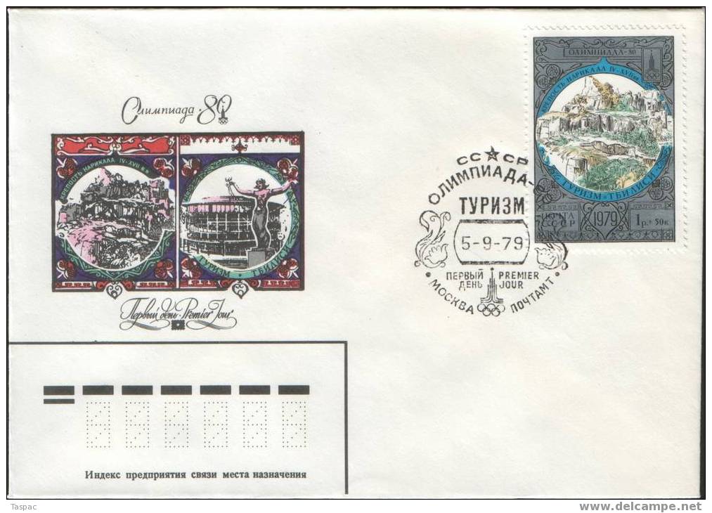 Russia / Soviet Union 1979 Olympic Tourism (I-a) FDC Set Of 4 Mi# 4872-4875 - Brieven En Documenten