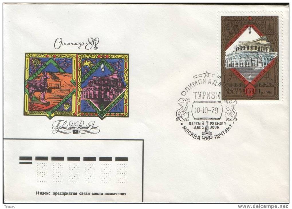 Russia / Soviet Union 1979 Olympic Tourism (I-b) FDC Set Of 2 Mi# 4876-4877 - Brieven En Documenten