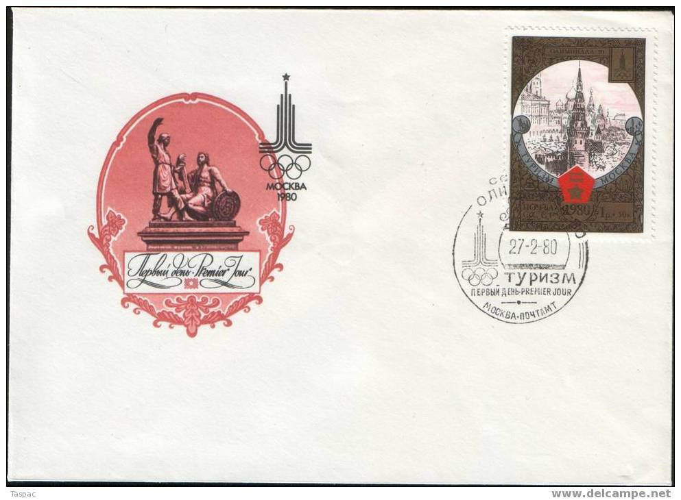 Russia / Soviet Union 1980 Olympic Tourism (II) FDC Set Of 2 Mi# 4927-4928 - Brieven En Documenten