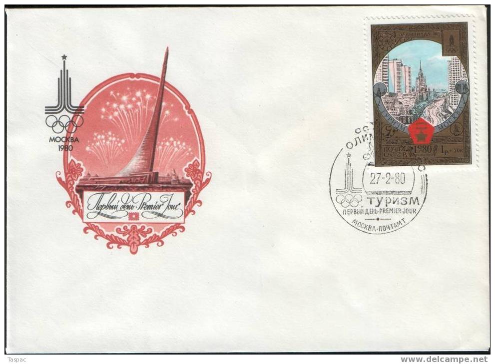 Russia / Soviet Union 1980 Olympic Tourism (II) FDC Set Of 2 Mi# 4927-4928 - Covers & Documents