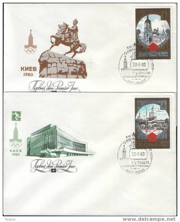 Russia / Soviet Union 1980 Olympic Tourism (IV) FDC Set Of 6 Mi# 4949-4954 - Storia Postale