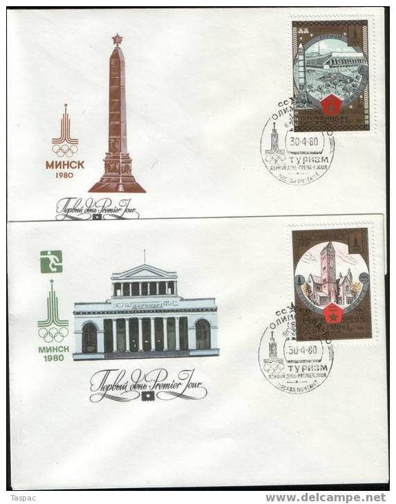 Russia / Soviet Union 1980 Olympic Tourism (IV) FDC Set Of 6 Mi# 4949-4954 - Briefe U. Dokumente