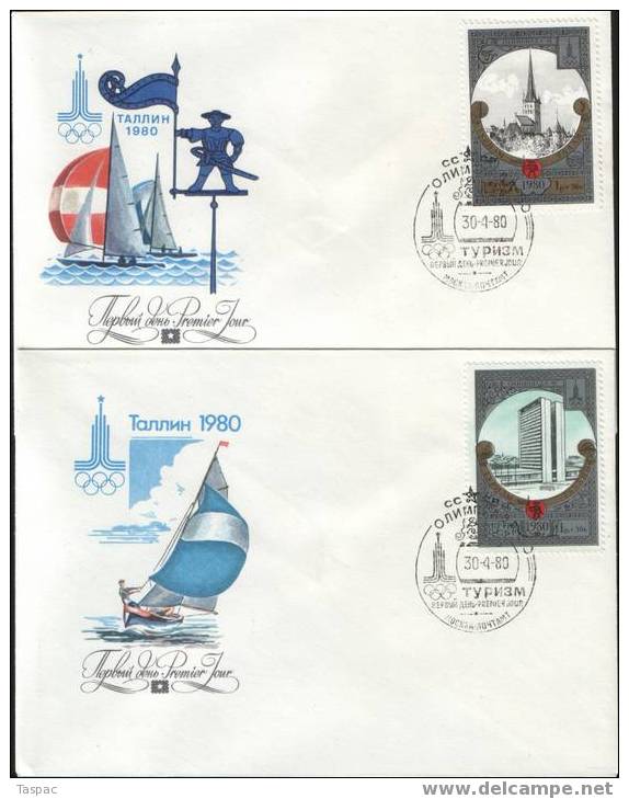 Russia / Soviet Union 1980 Olympic Tourism (IV) FDC Set Of 6 Mi# 4949-4954 - Briefe U. Dokumente