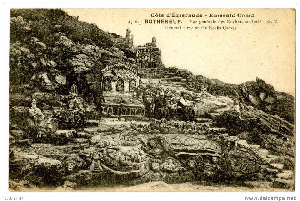 {28290} 35 Ille Et Vilaine Rotheneuf Vue Générale Des Rochers Sculptés . Côte D´ Emeraude . Circulée En  1921 - Rotheneuf