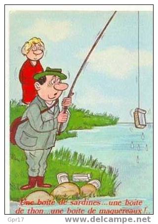 Carte Humouristique: Pêche à La Ligne, Mise En Boites... - Fishing