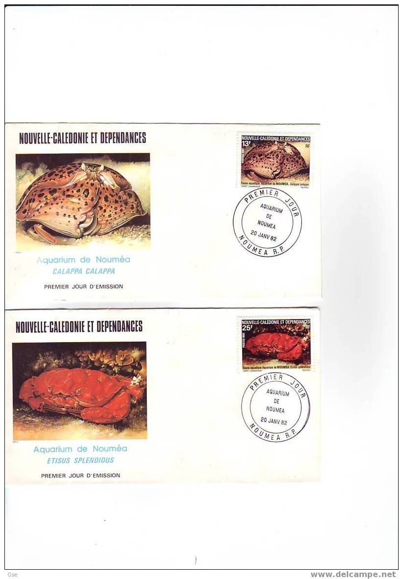 NUOVELLE CALEDONIE  1982 -   Yvert 453/54 - FDC - Cachet Special (2) - Crustaceans