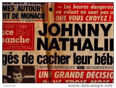 France Dimanche N° 1922 10/07/1983 JOHNNY - NATHALIE - Musica