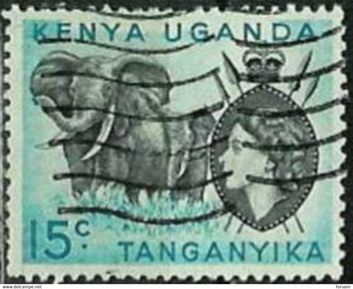 UGANDA-KENYA-TANGANYIKA..1954..Michel # 94 II..used. - Kenya, Oeganda & Tanganyika