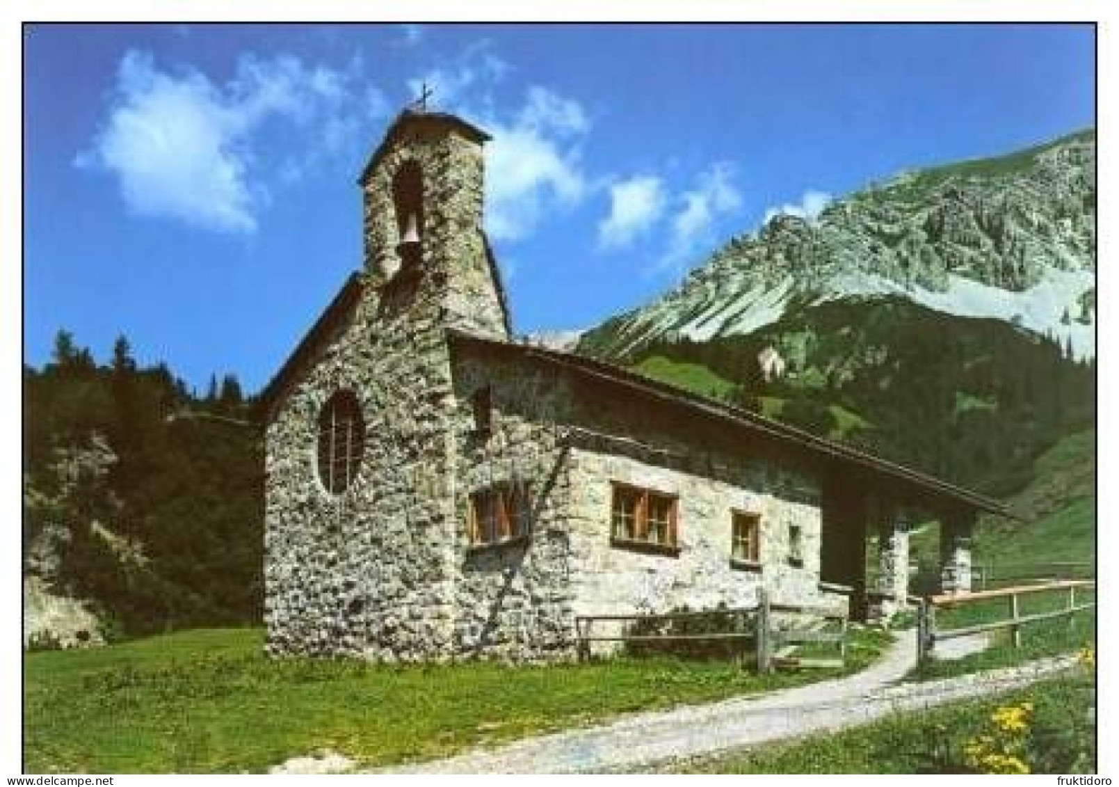 AKFL Liechtenstein Postcards Triesenberg Peace Chapel In Malbun - Snow - Stained Glass - Masescha - Liechtenstein