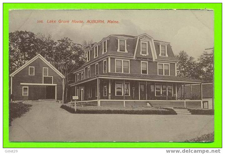 AUBURN, ME - LAKE GROVE HOUSE - CARD IS WRITTEN - 3/4 BACK - PRINTED IN GERMANY - - Auburn