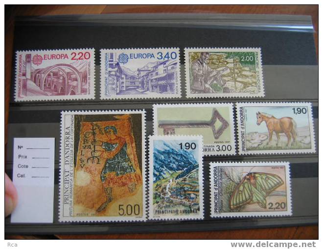 ANDORRE Année 1987 Complète (sauf N°355, 356 Et 357) (neuf **) - Full Years