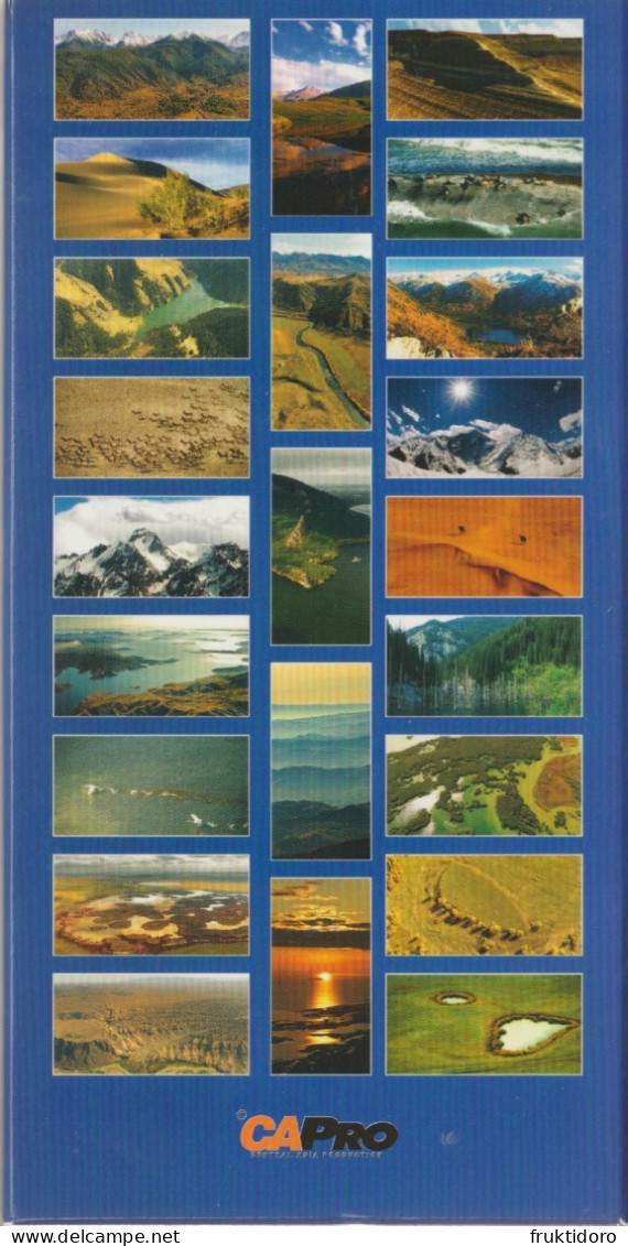 AKKZ Kazakhstan 24 Postcards In Folder: Nursultan Peak - Lake Zaysan - Sharyn Canyon - Bektau-Ata Gorge - Kazajstán