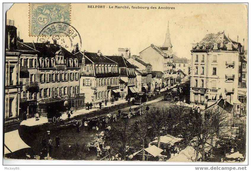 Belfort--1905--Le Marché,faubourg Des Ancêtres (animée) éd  ???? - Belfort - Ciudad