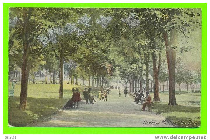 LEWISTON, ME - LEWISTON PARK - ANIMATED - UNDIVIDED BACK - WRITTEN 1911 - HUGH C. LEIGHTON - - Lewiston