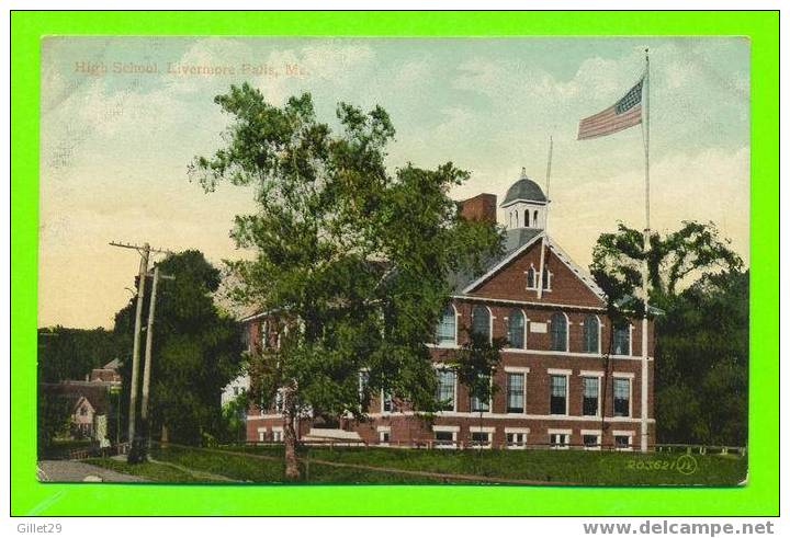 LIVERMORE FALLS, ME - HIGH SCHOOL - CARD WRITTEN 1907 - J.V. - THOMSON & THOMSON - - Other & Unclassified