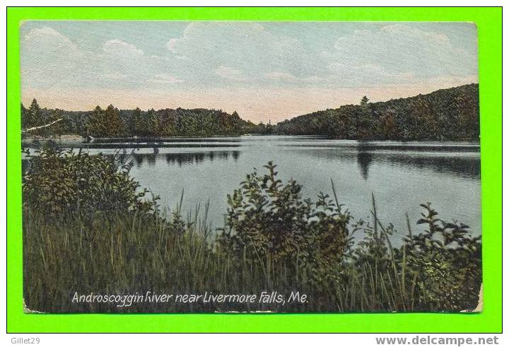 LIVERMORE FALLS, ME - ANDROSCOGGIN RIVER - TRAVEL IN 1911 - HUGH C. LEIGHTON - - Autres & Non Classés