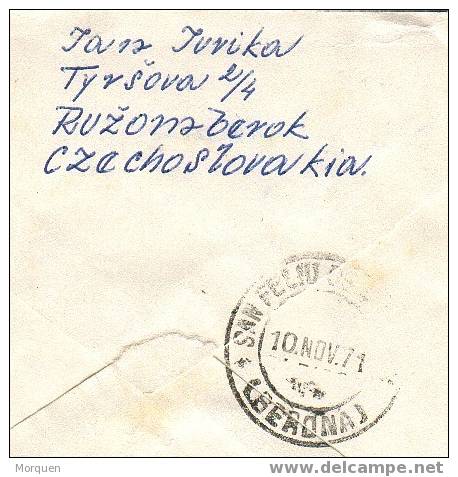 Carta Certificada Y Aerea Checoslovaquia RUZOMBEROK 1971 - Cartas & Documentos