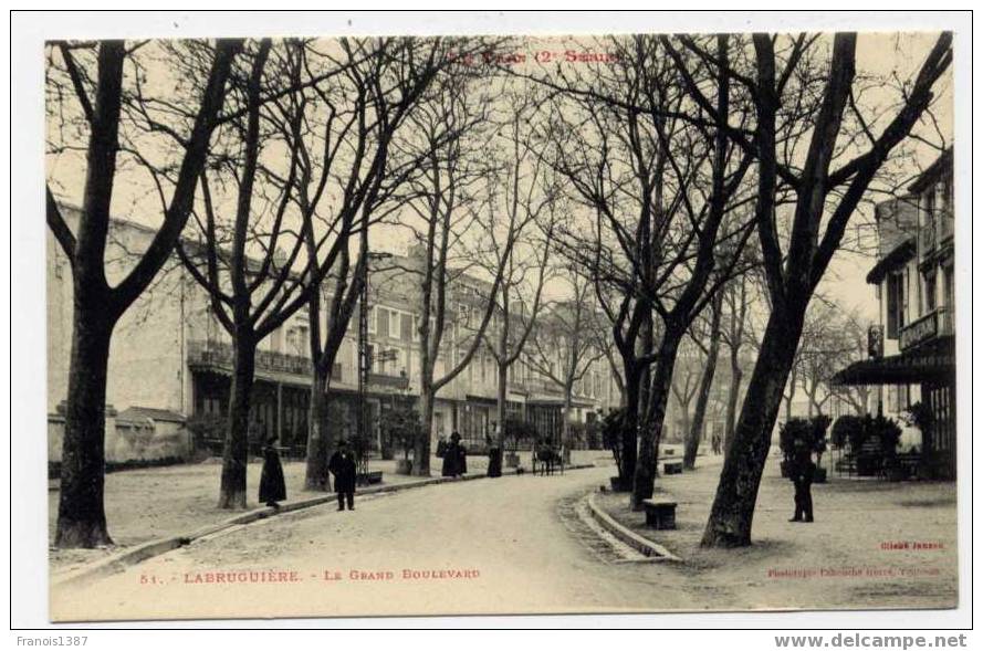 Réf 123  -  LABRUGUIERE - Le Grand Boulevard (BELLE CARTE ANIMEE) - Labruguière