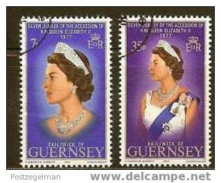 GUERNSEY 1977 CTO Stamp(s) Silver Jubilee 145-146  #5168 - Guernesey